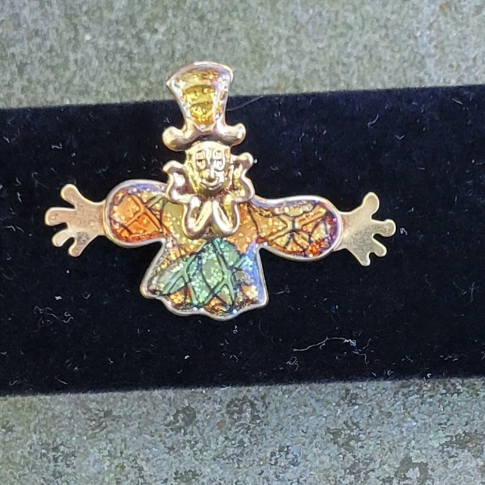 Clown Brooch with Gold Tone